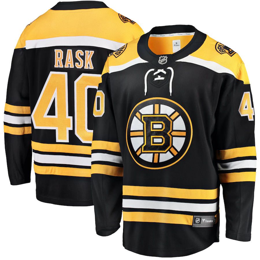 Men Boston Bruins 40 Tuukka Rask Fanatics Branded Black Breakaway Player NHL Jersey